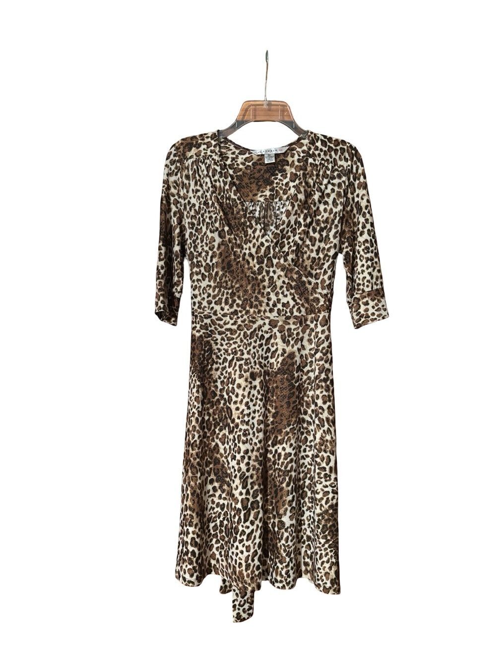 AA Studio Y2K Leopard-Print Midi Wrap Dress - Brown & Cream
